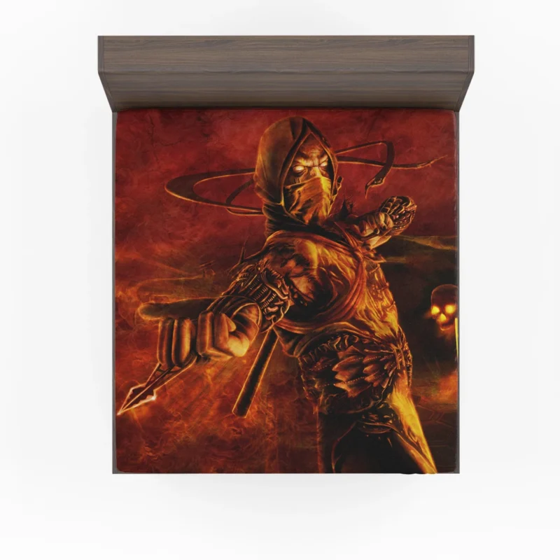 Scorpion in Mortal Kombat: Unleash the Deadly Skills Fitted Sheet