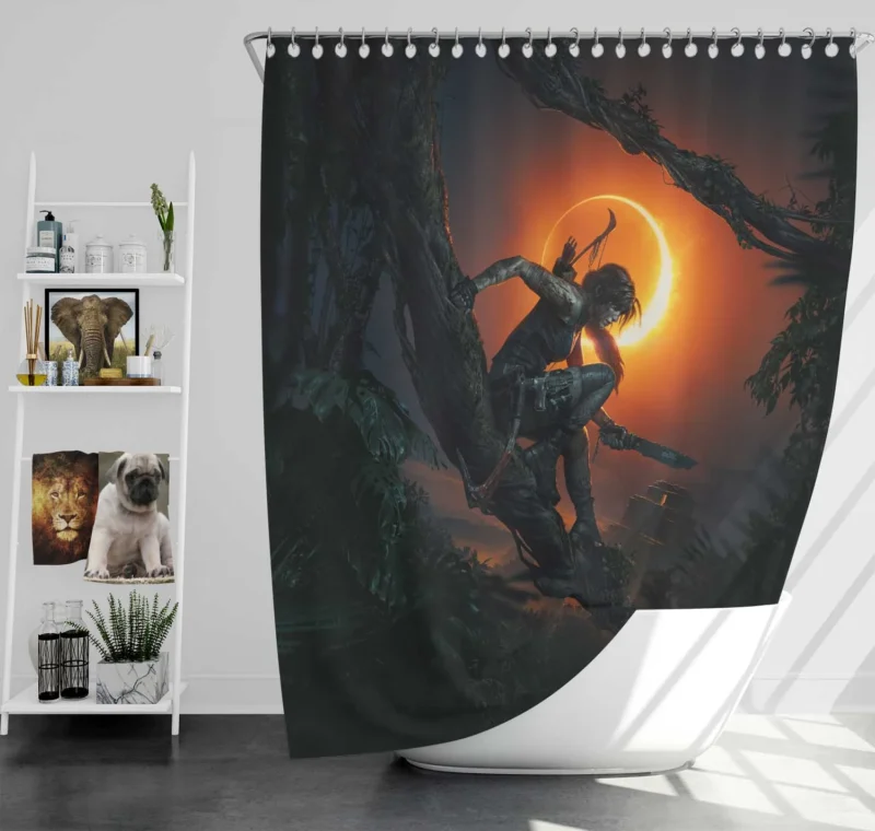 Shadow of the Tomb Raider Adventure Shower Curtain