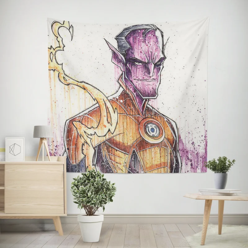 Sinestro: Unveiling the Sinister DC Villain  Wall Tapestry