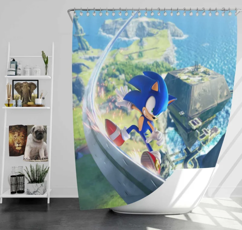Sonic Frontiers: Sonic Next Open-World Adventure Shower Curtain