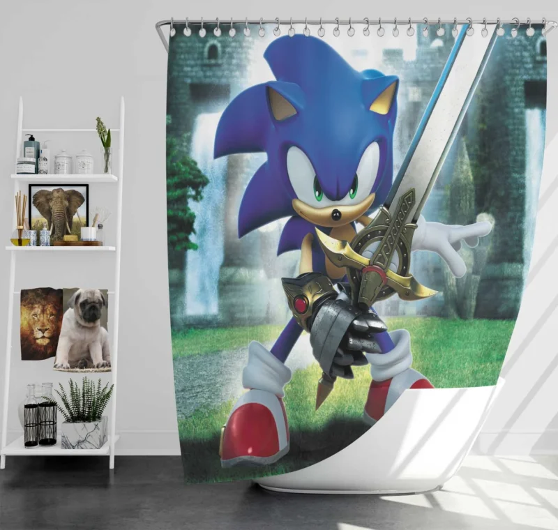 Sonic and the Black Knight: Medieval Sonic Shower Curtain