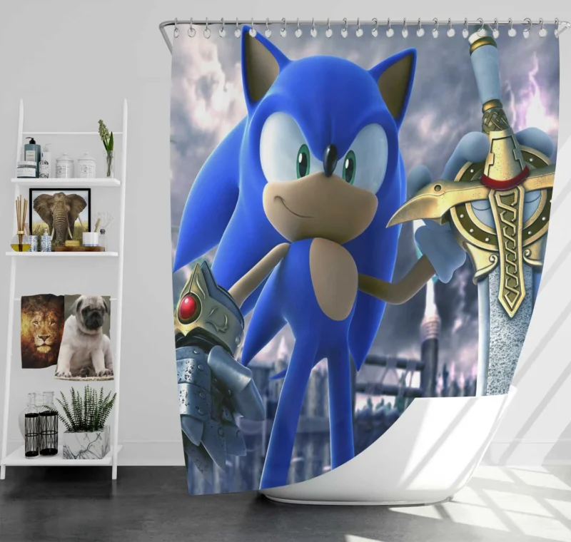 Sonic and the Black Knight: Sword-Wielding Sonic Shower Curtain