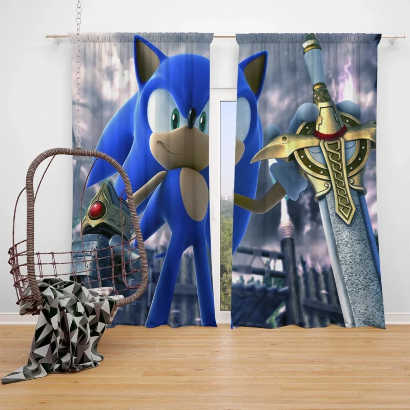 Sonic and the Black Knight: Sword-Wielding Sonic Window Curtain