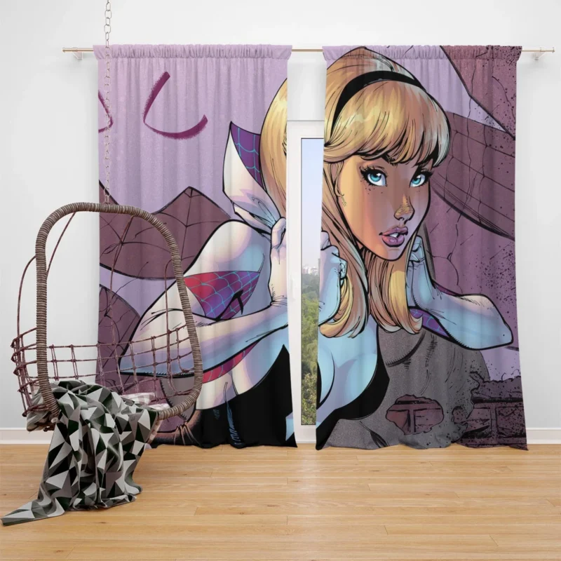 Spider-Gwen Comics: Gwen Heroic Feats Window Curtain