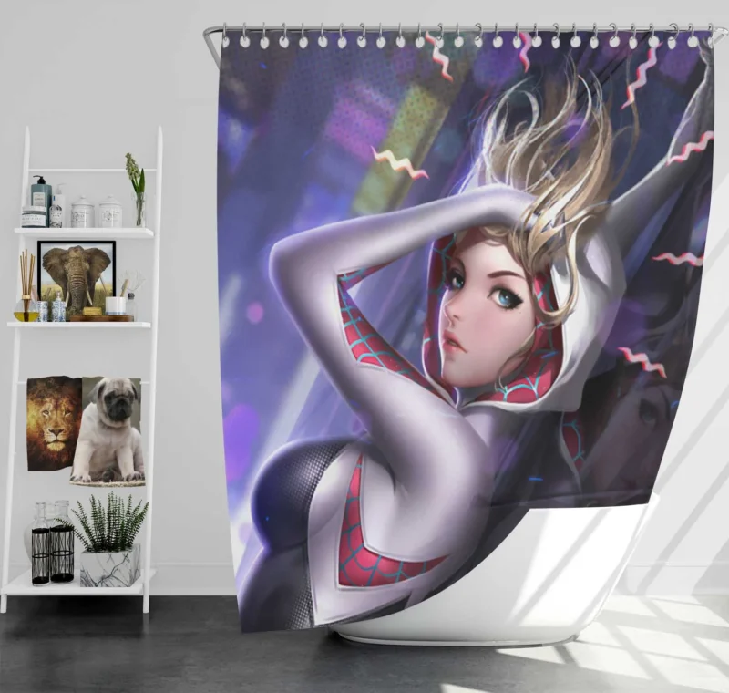Spider-Gwen Comics: Gwen Iconic Appearance Shower Curtain