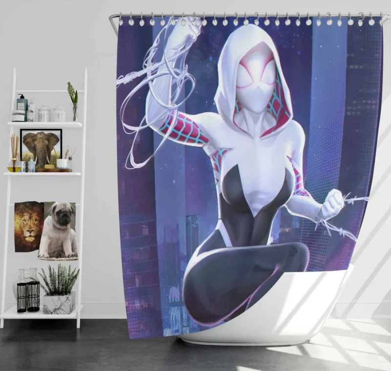Spider-Gwen Comics: Gwen Multiverse Adventures Shower Curtain