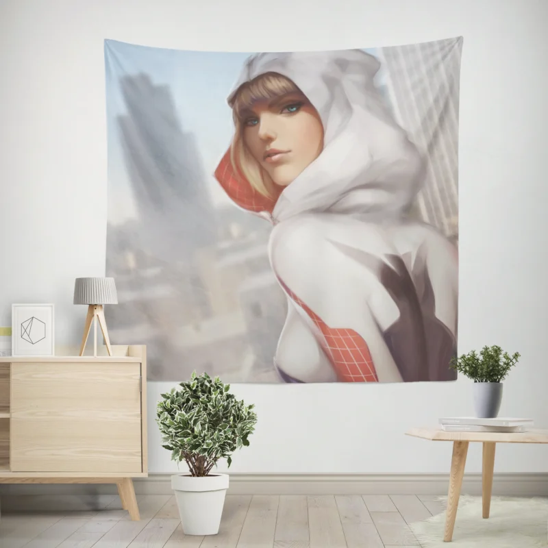 Spider-Gwen Comics: Gwen Stacy Heroic Journey  Wall Tapestry