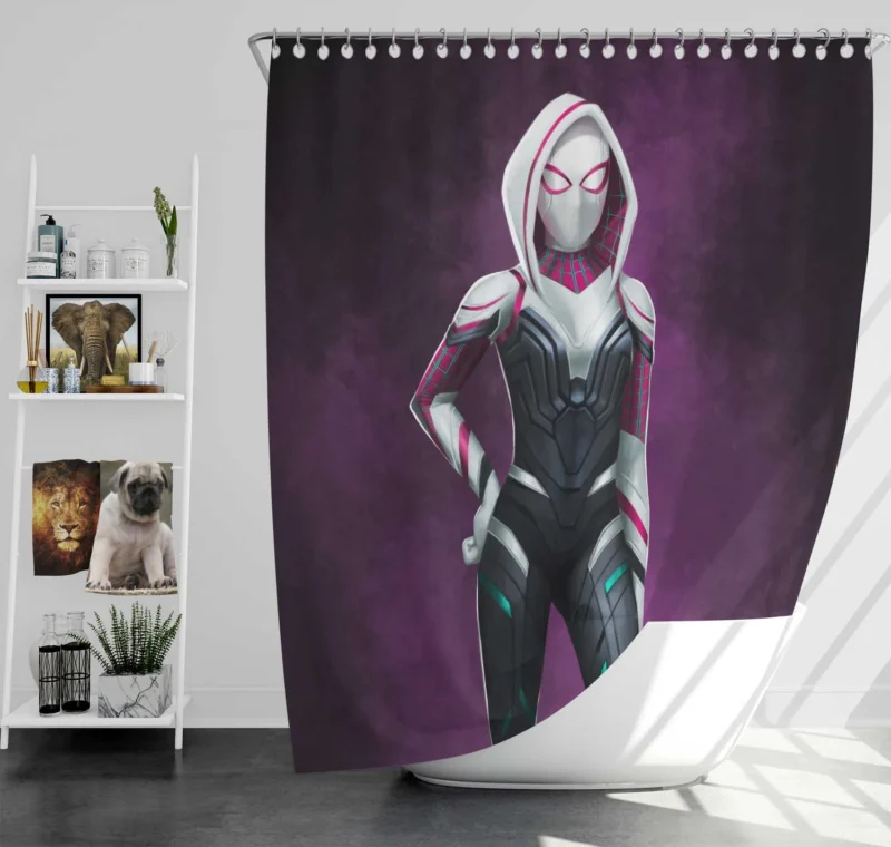 Spider-Gwen Comics: Gwen Stacy Stunning Charm Shower Curtain