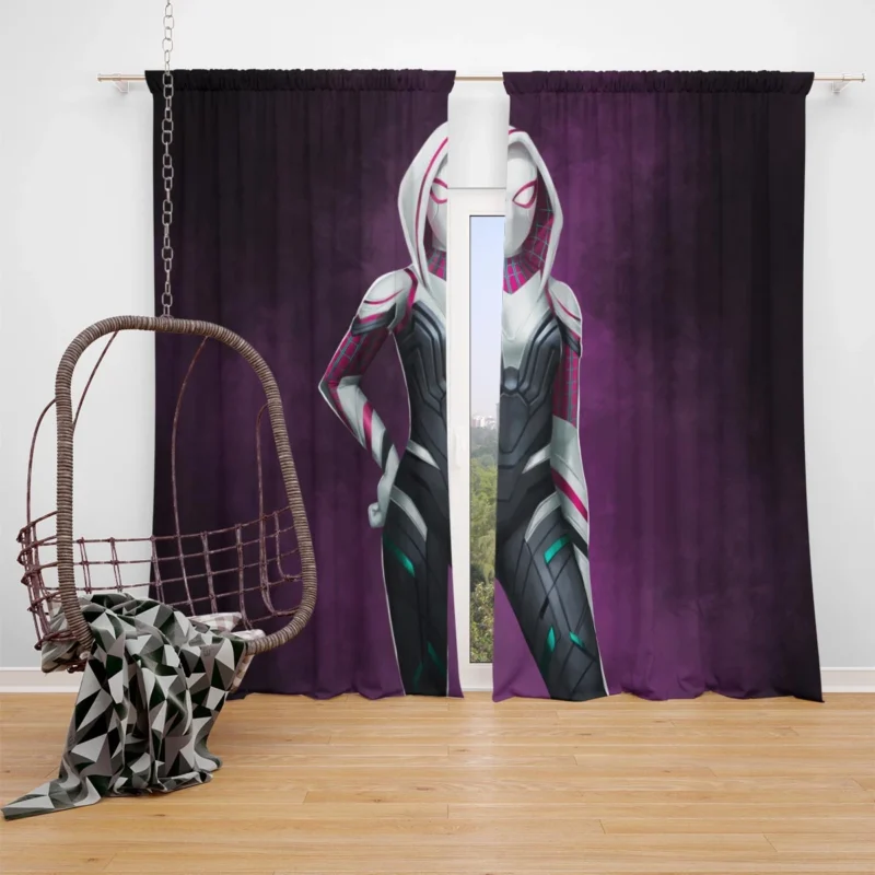 Spider-Gwen Comics: Gwen Stacy Stunning Charm Window Curtain