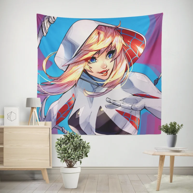 Spider-Gwen Comics: Gwen Stacy Style  Wall Tapestry