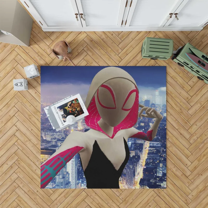 Spider-Gwen: Hooded Hero in Spider-Verse Floor Rug