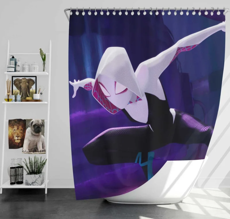 Spider-Gwen Marvel: Hooded Hero in Spider-Verse Shower Curtain