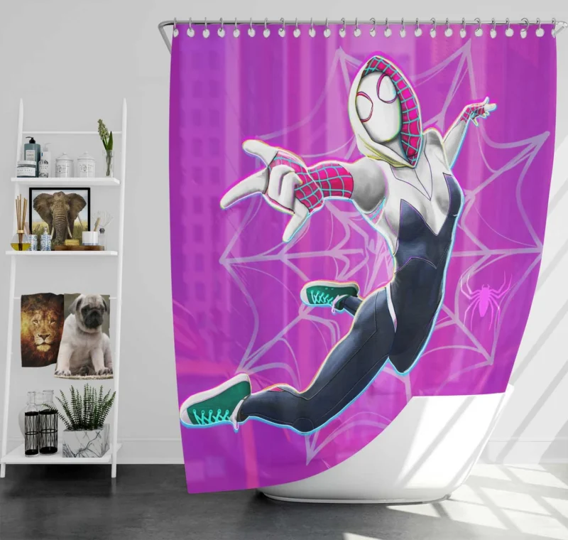 Spider-Gwen: Multiverse Adventures Await Shower Curtain