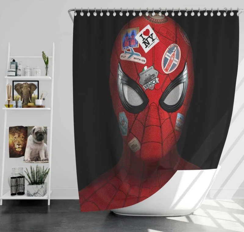 Spider-Man: Far From Home - Heroic Globetrotting Shower Curtain