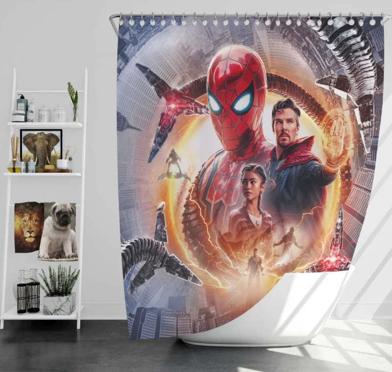 Spider-Man: No Way Home - A Marvel Crossover Shower Curtain