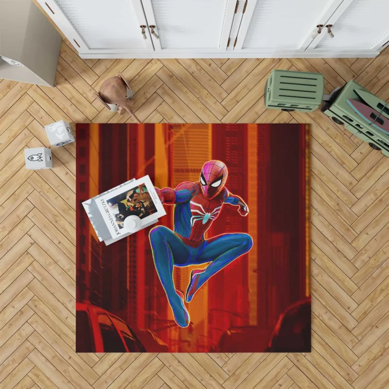 Spider-Man (PS4) Game: Web-Swinging Action Floor Rug