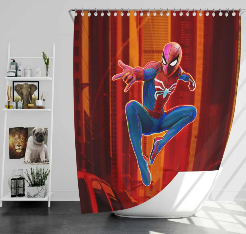Spider-Man (PS4) Game: Web-Swinging Action Shower Curtain
