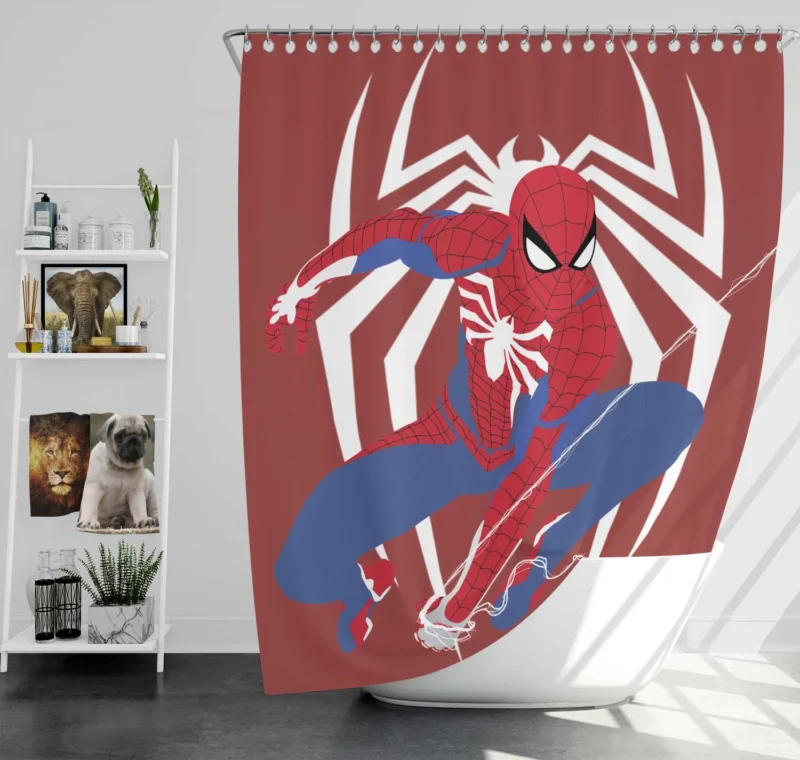 Spider-Man (PS4): Swinging into Gaming Glory Shower Curtain
