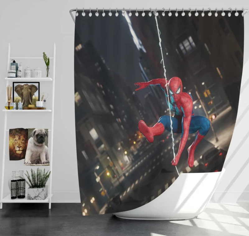 Spider-Man Remastered: Nighttime Adventures Shower Curtain
