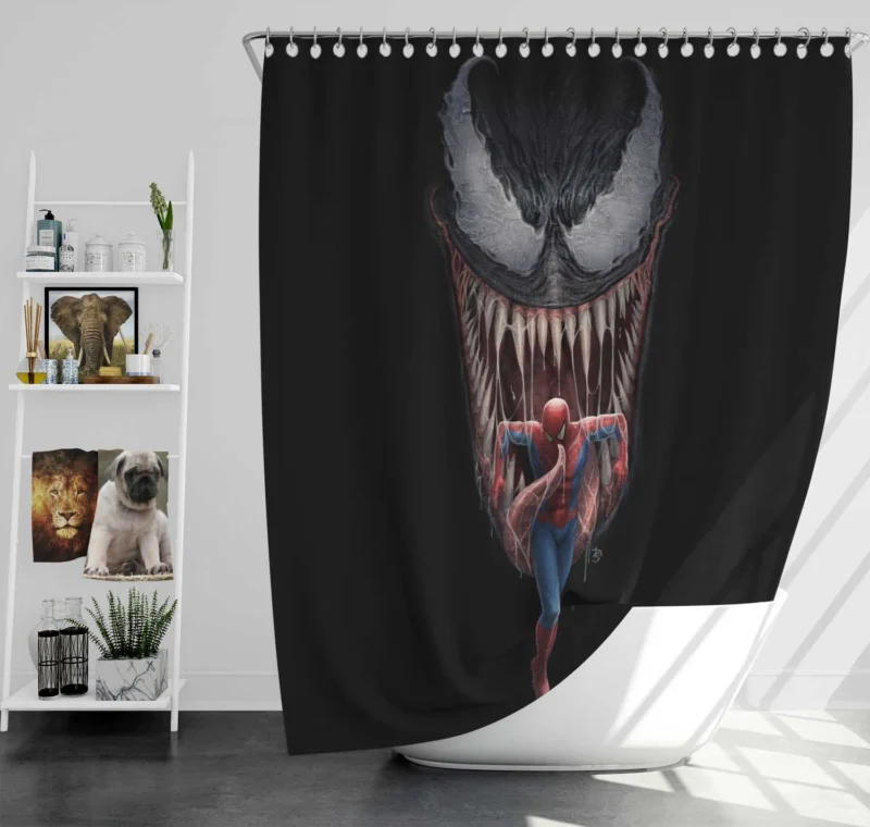 Spider-Man vs. Venom: Epic Marvel Showdown Shower Curtain