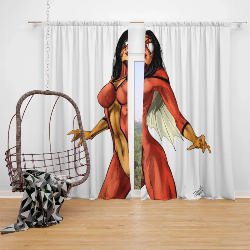 Spider-Woman Comics: Her Marvelous Feats Window Curtain