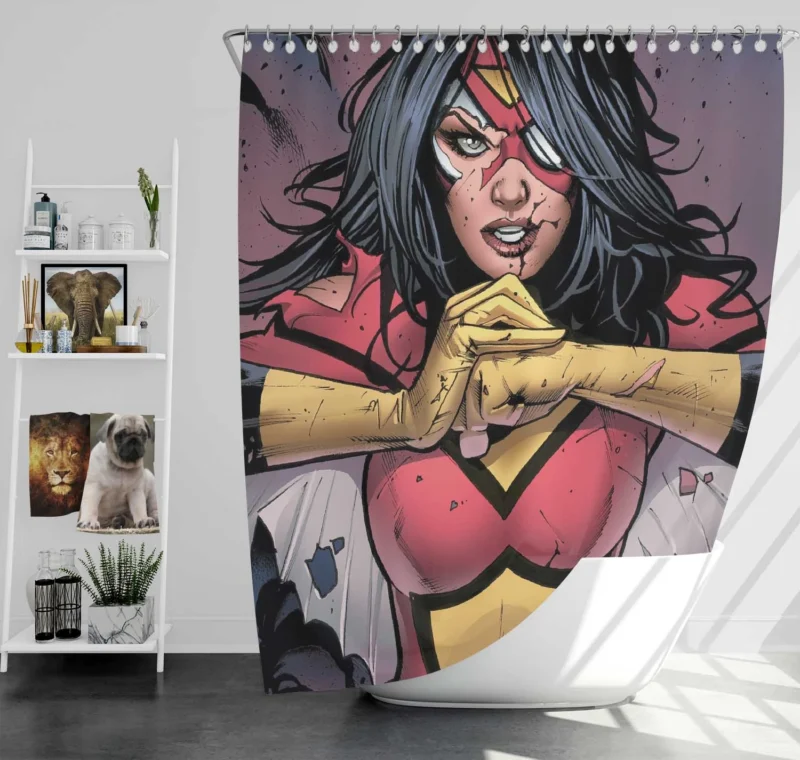 Spider-Woman: The Heroic Web-Slinger Shower Curtain