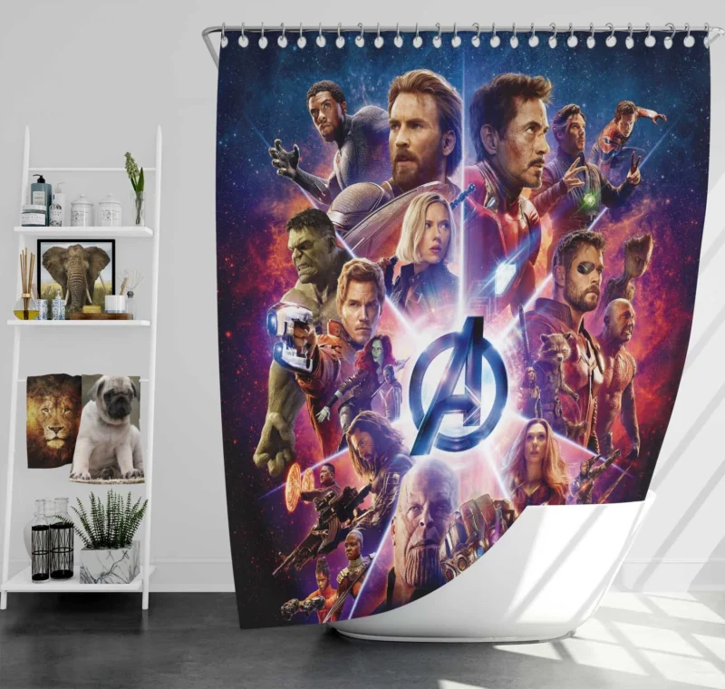 Star-Studded Cast of Heroes in Avengers: Infinity War Shower Curtain