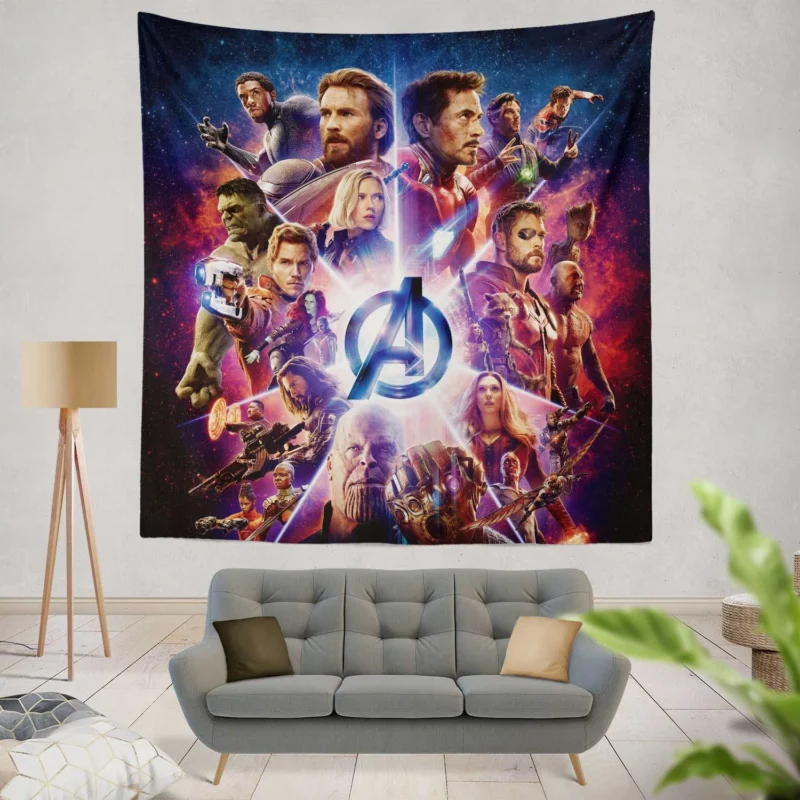 Star-Studded Cast of Heroes in Avengers: Infinity War  Wall Tapestry