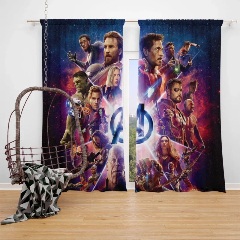 Star-Studded Cast of Heroes in Avengers: Infinity War Window Curtain