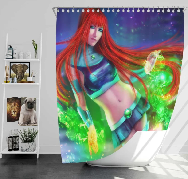 Starfire: Teen Titans Fiery Heroine Shower Curtain
