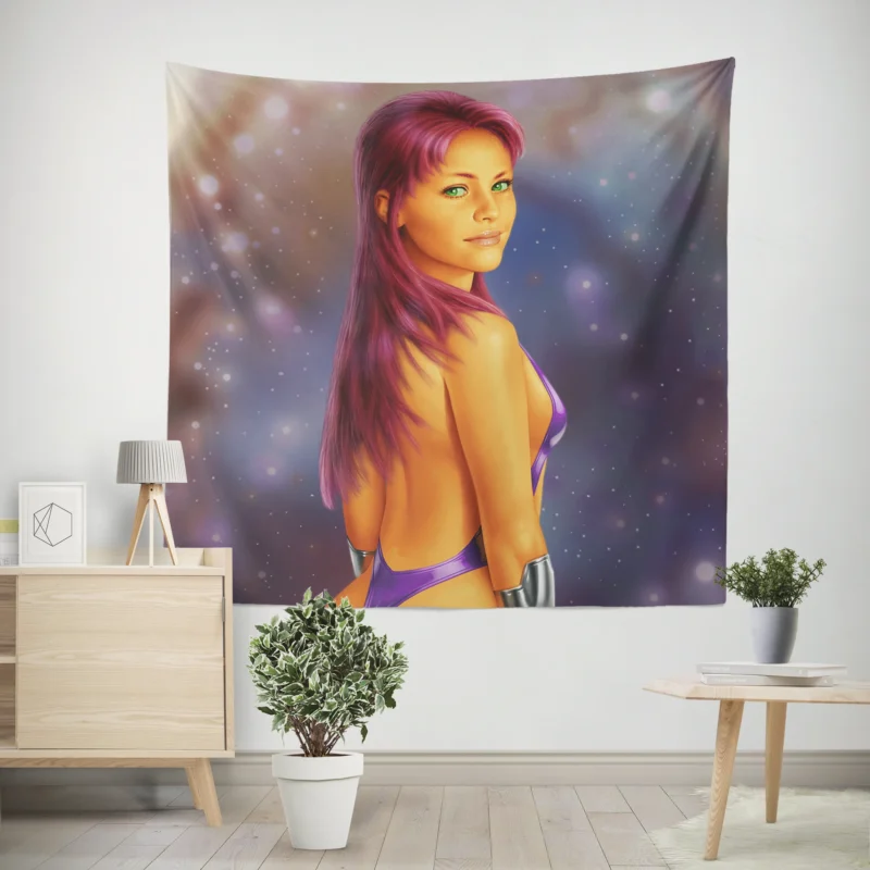 Starfire: Unveiling DC Alien Princess  Wall Tapestry