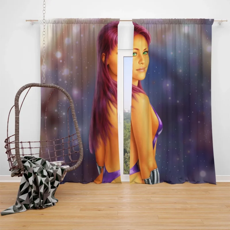 Starfire: Unveiling DC Alien Princess Window Curtain