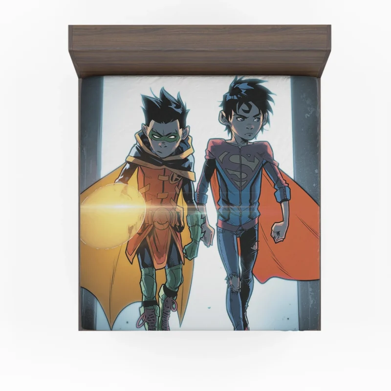 Super-Sons: Robin and Superboy Team Up Fitted Sheet