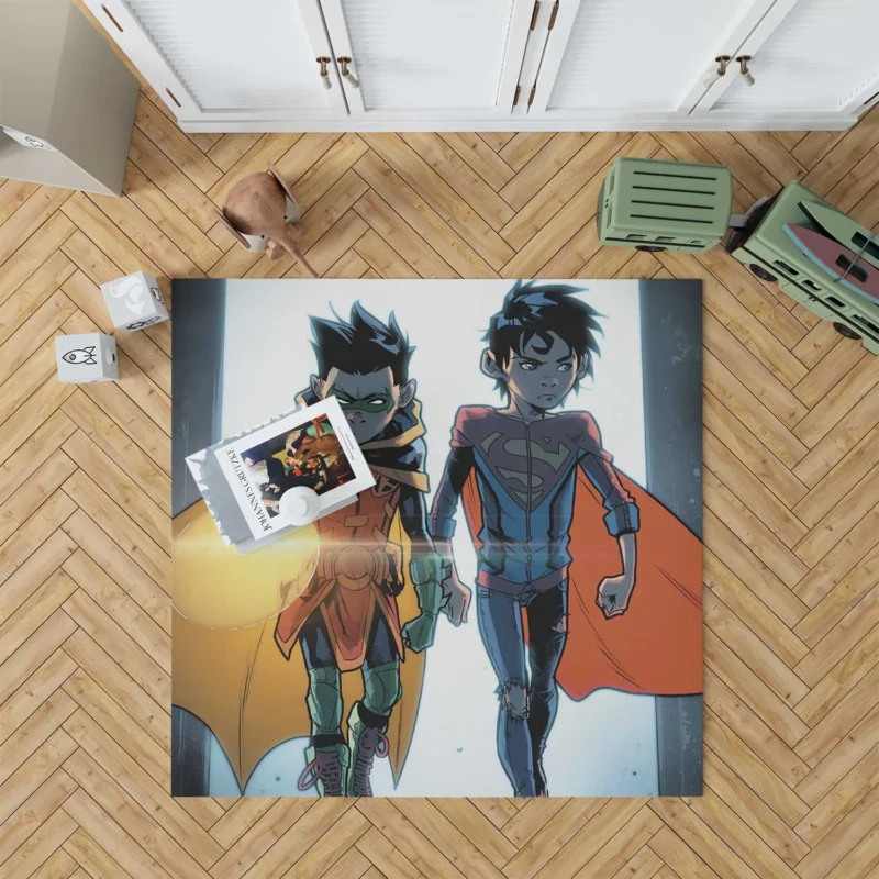 Super-Sons: Robin and Superboy Team Up Floor Rug