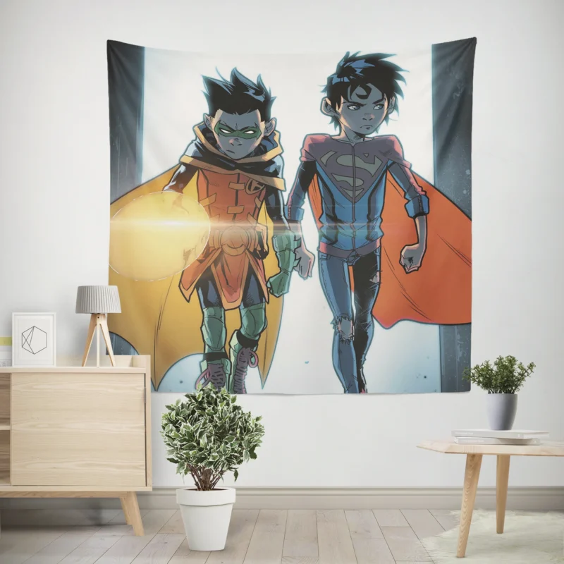 Super-Sons: Robin and Superboy Team Up  Wall Tapestry
