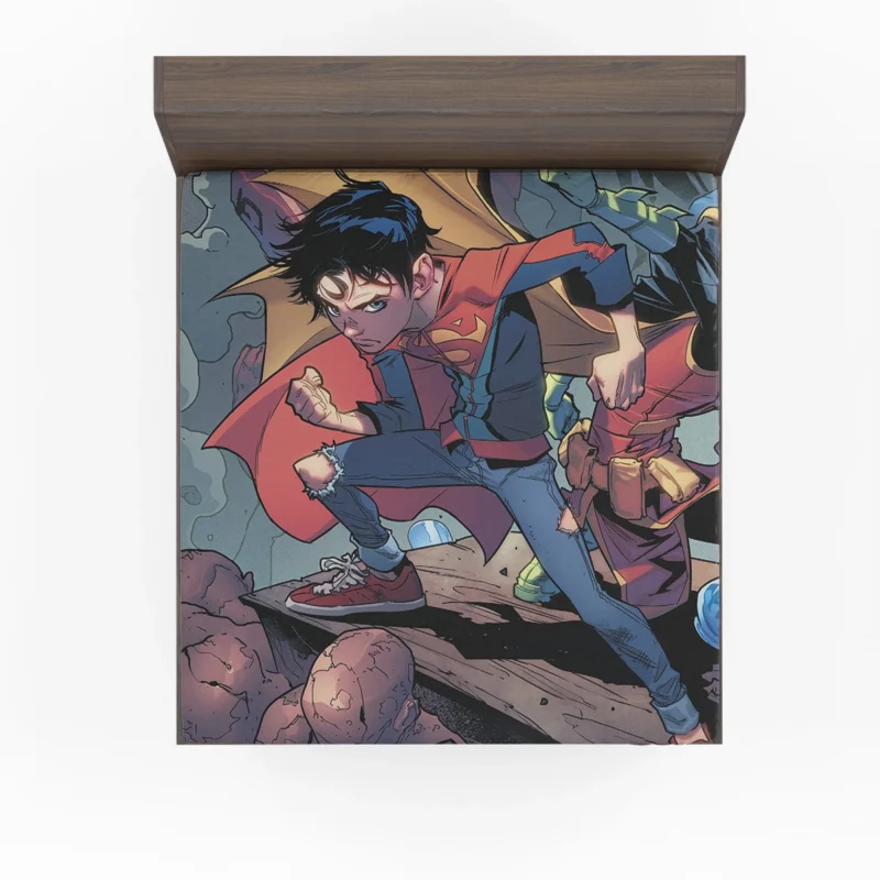 Superboy and Robin in DC Super-Sons Comics Fitted Sheet