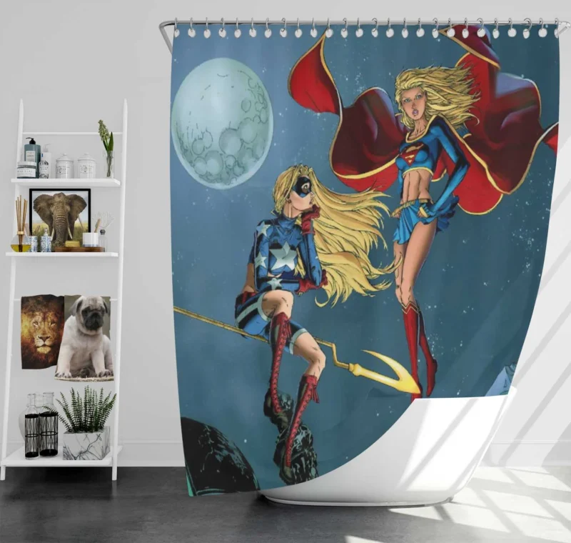 Supergirl and Stargirl: Cosmic Heroes Shower Curtain