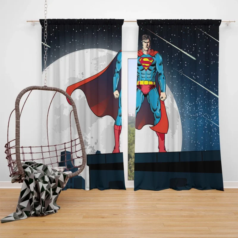 Superman Comics: Metropolis Hero Window Curtain