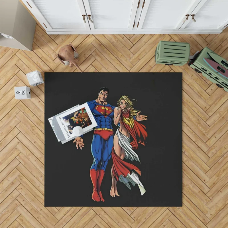 Superman Comics: The Iconic Hero Floor Rug