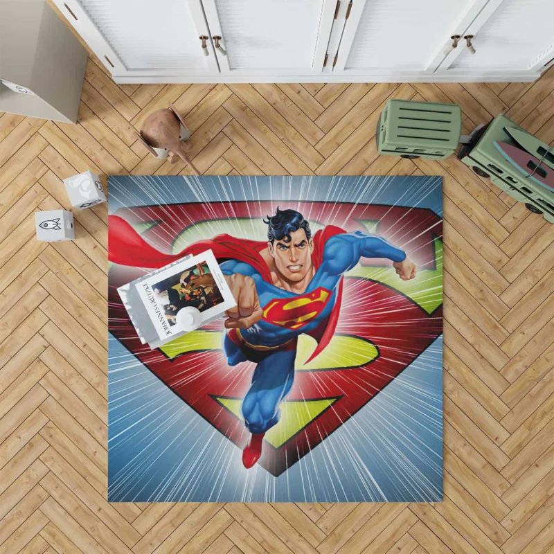 Superman Comics: The Legendary Symbol Floor Rug