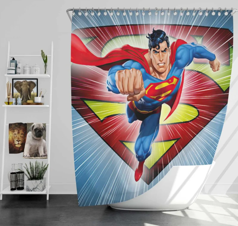 Superman Comics: The Legendary Symbol Shower Curtain