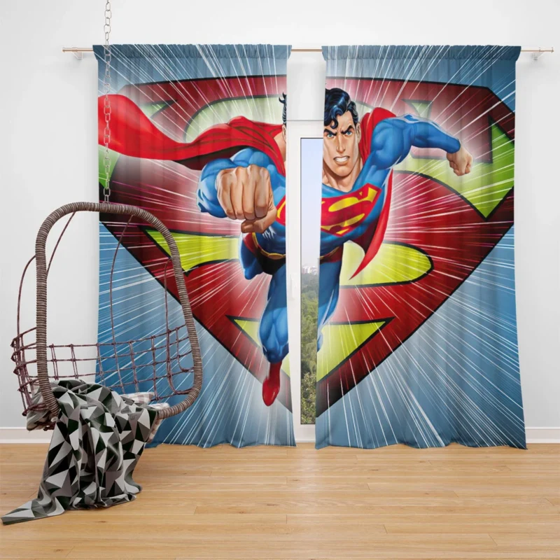 Superman Comics: The Legendary Symbol Window Curtain