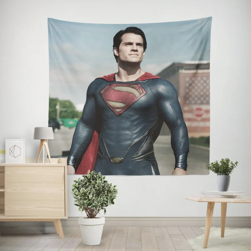 Superman: The Man of Steel Stands Strong  Wall Tapestry