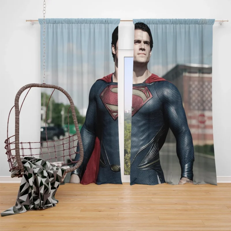Superman: The Man of Steel Stands Strong Window Curtain