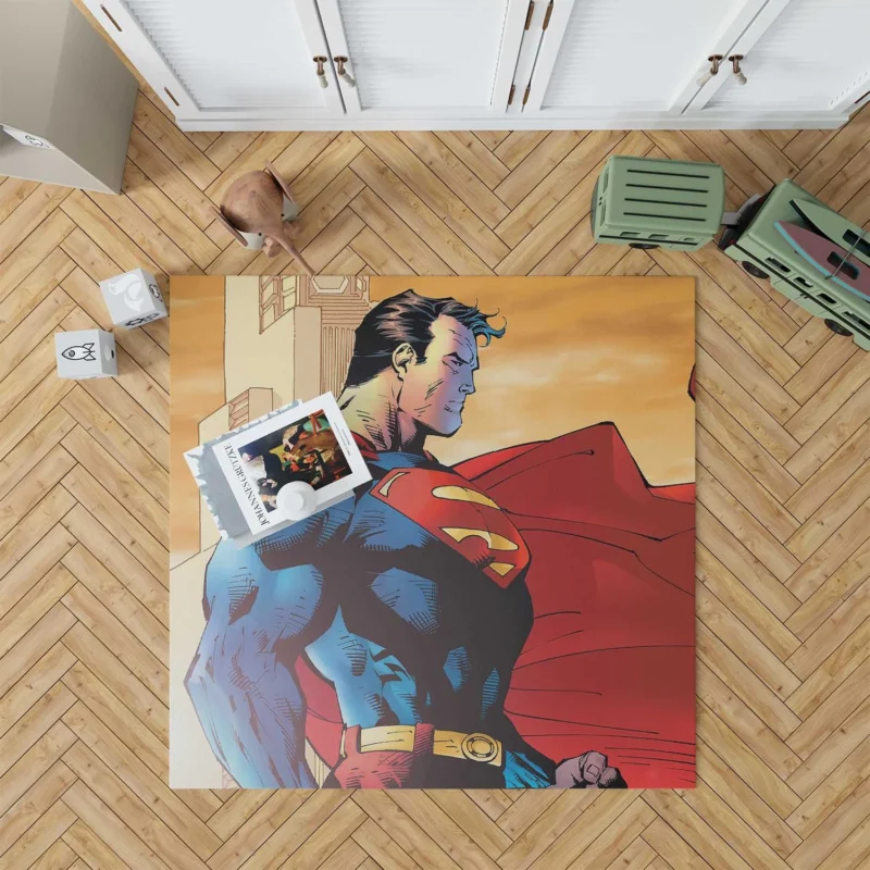 Superman Wallpaper: Emblem of Heroism Floor Rug