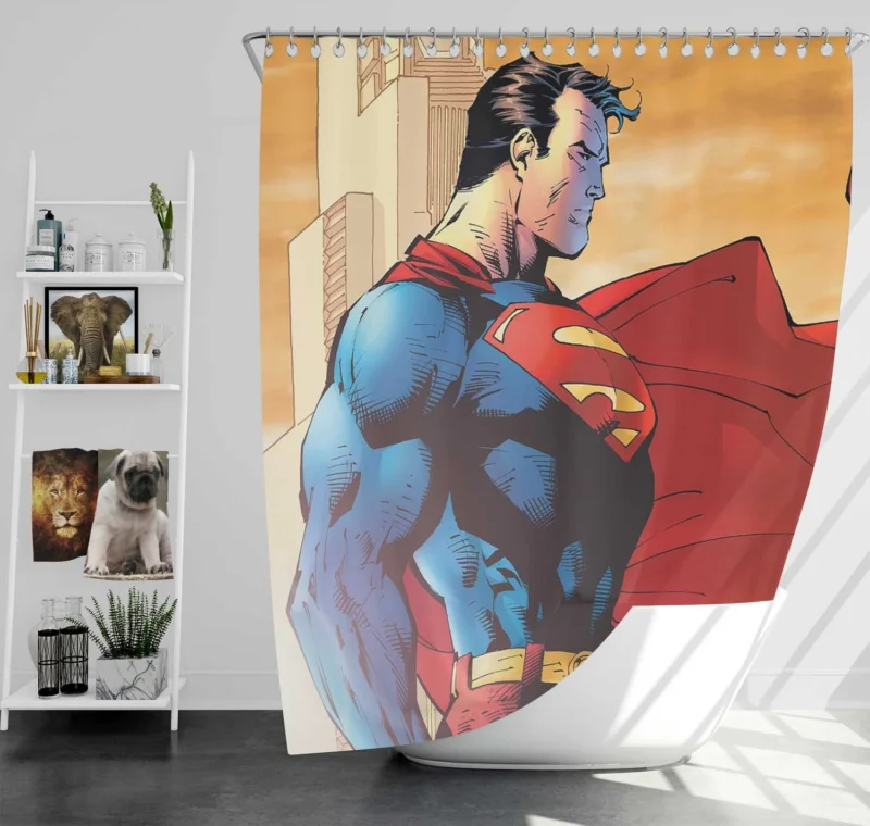 Superman Wallpaper: Emblem of Heroism Shower Curtain