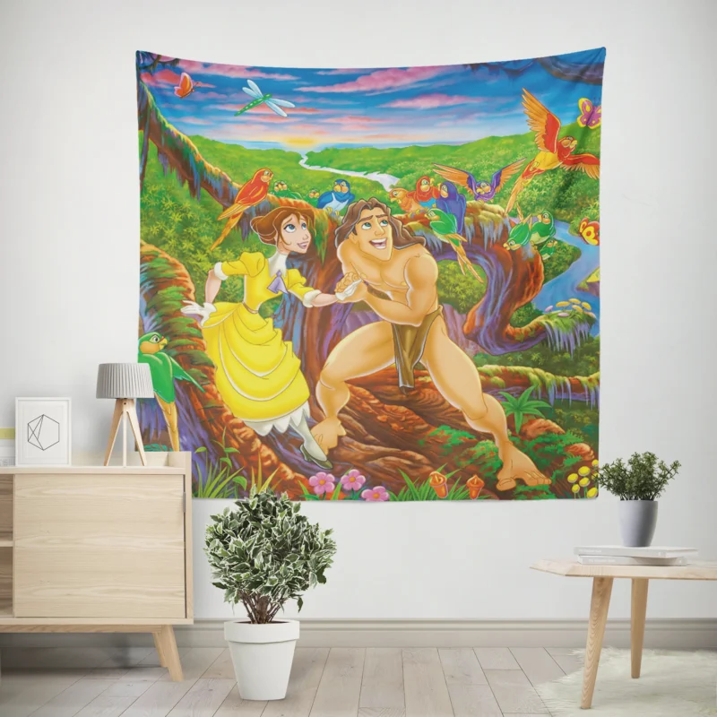 Tarzan (1999) Wallpaper: Jungle Adventure  Wall Tapestry