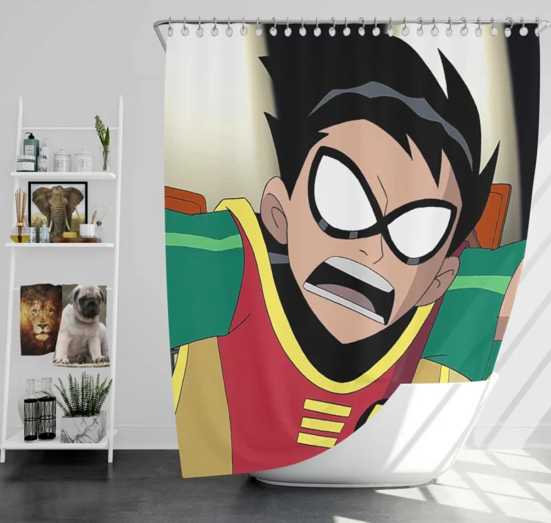 Teen Titans TV Show: Dick Grayson as Robin Shower Curtain