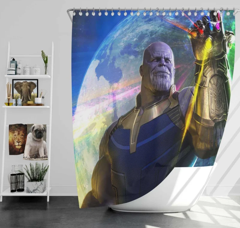 Thanos: The Mighty Villain in Avengers: Infinity War Shower Curtain