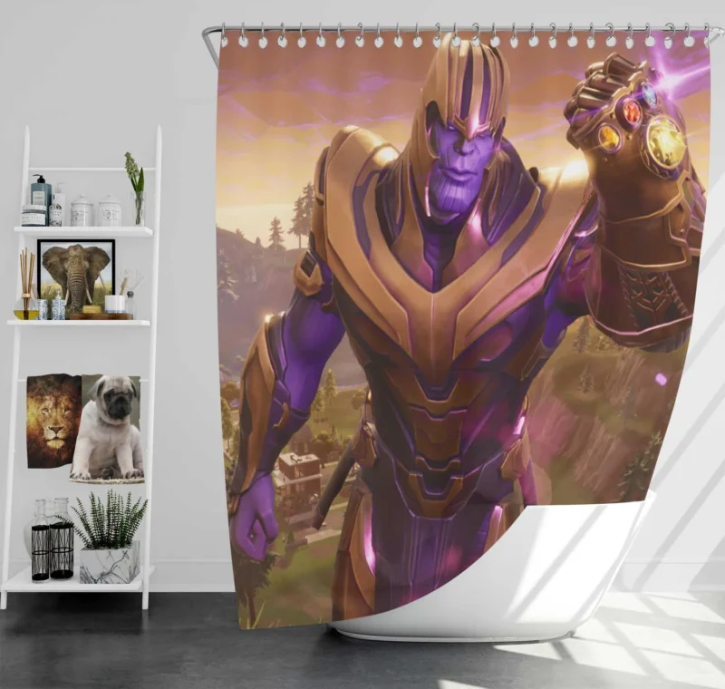 Thanos in Fortnite: The Mad Titan Arrival Shower Curtain